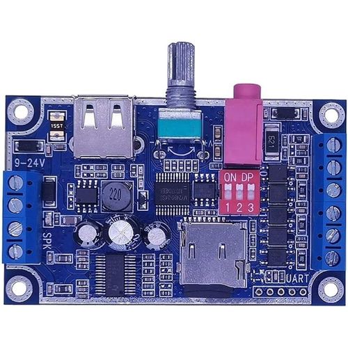 MONDODIGITALE-Ailova Module De Son, Carte Programmable De Lecteur De Voix De Musique Mp3 Wav Module De Son 10W Dc 12V-24V Prise En Charge De La Carte Tf U-Disk