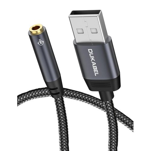 MONDODIGITALE-Carte Son Externe Usb 0,2 M Usb Vers Jack 3,5 Mm Adaptateur Casque Stéréo Compatible Avec Pc, Ps4, Ps5, Ordinateur Portable, Haut-Parleurs, Casque (Ctia Standard) Et Microphone 4 Broche