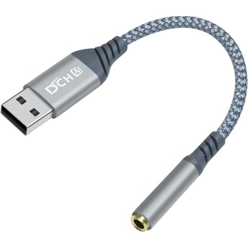MONDODIGITALE-Adaptateur Audio Usb Vers 3,5 Mm - Microphone - Prise Casque - Carte Son Externe Aux Usb Type A Vers 3,5 Mm - Câble Trrs 4 Broches Femelle - Interface De Contrôle De Ligne