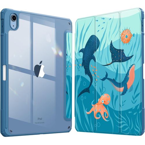Coque Pour Ipad (A16) 11ème Génération 11 Pouces 2025, Ipad 10ème Génération 10.9 Pouces 2022 -[Rangement De Stylet] Coque Transparente Claire, Housse Bord Antichoc, Parc Océan[Coq5184596]