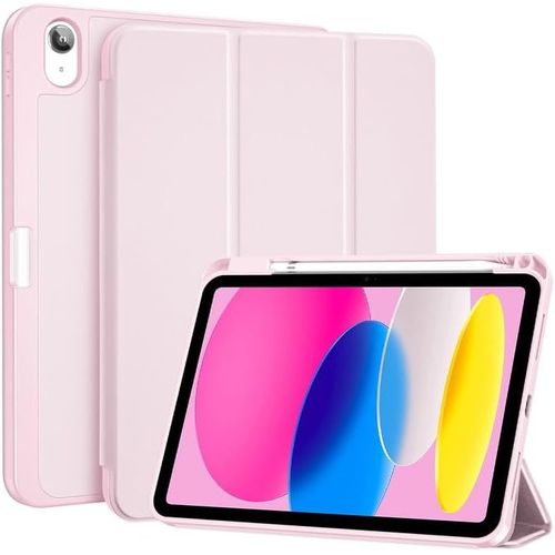 Coque Avec Porte-Stylet Pour Ipad 11 Pouces(A16) 2025, Ipad 10ème Génération 10.9"" 2022, Nouvel Étui Amélioré, Housse De Protection Anti-Chute -Rose Clair[Coq5185491]