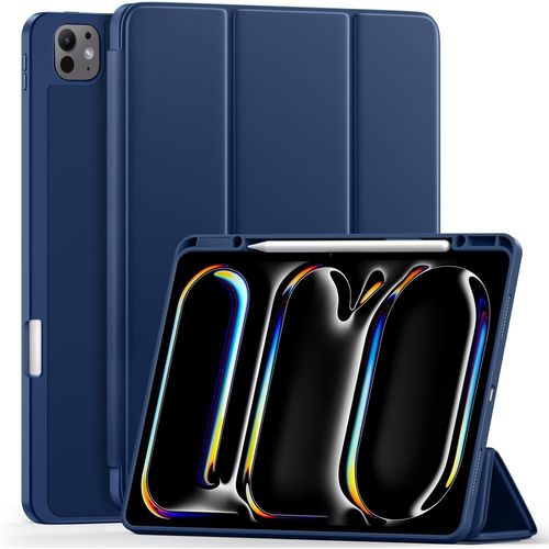 Coque Pour Ipad Pro 13 Pouces 2024 Avec Porte-Stylo, Couverture Arrière Souple En Tpu Pliable En Trois Parties Pour Ipad Pro 13, Prend En Charge Pleinement Pencil Pro/Usb-C, Mer[Coq5188221]