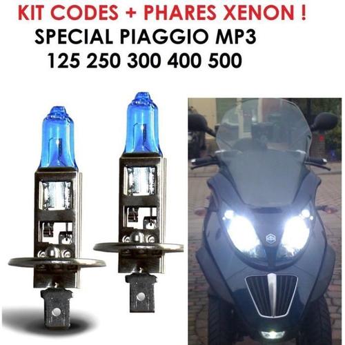 Special Piaggio Mp3 ! La Puissance Du Xenon Par Simple Changement D'ampoule ! Kit Xenon H1 100w