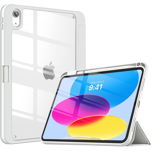 Coque Pour Ipad A16 11ème Génération 11 Pouces 2025,Ipad 10ème Génération 2022 10,9 Pouces Avec Porte Stylet,Étui Tri-Fold Transparente,Housse Avec Veille/Réveil Auto, Gris Clair[Coq5187802]