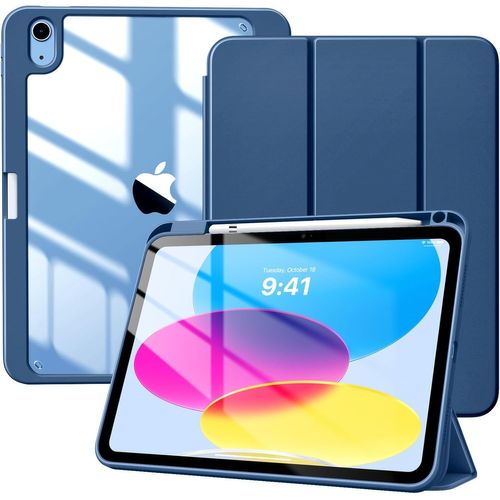 Coque Pour Ipad A16 11ème Génération 11 Pouces 2025,Ipad 10ème Génération 2022 10,9 Pouces Avec Porte Stylet,Étui Tri-Fold Transparente,Housse Avec Veille/Réveil Auto, Gris Bleu[Coq5187804]