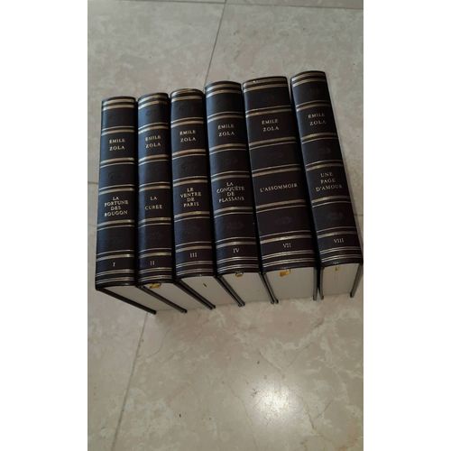 Emile Zola, Les Rougon Macquart : La Fortune Des Rougon, La Curée, Le Ventre De Paris, La Conquete De Plassans, Une Page D Amour, L Assommoir. Lot 6 Volumes Reliés Édités Par France Loisirs En 1990