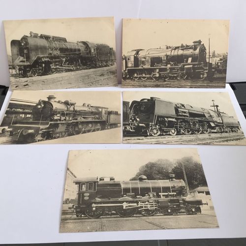 Locomotives Belges Sncb. Hmp 8, Rue De Tournon Paris. Lot De 5 Cartes Postales. Locomotive À Vapeur