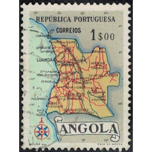 Angola 1955 Mappe Mapa De Angola Carte Y&T Ao 384 Su
