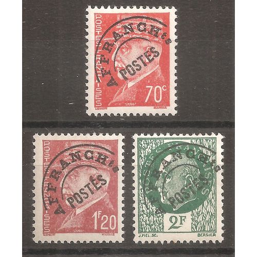 Préos 84 À 86 (1922) Préoblitérés Types Pétain N* (Cote 6e) (9878)