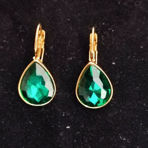 Boucles D'Oreilles Cristal Émeraude Vert