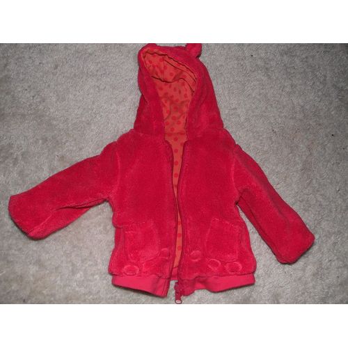 Gilet Fushia Bébé Fille Doux Et Chaud Avec Capuche Taille 12 Mois Idée Cadeau