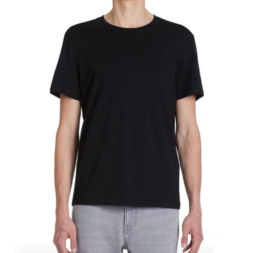 Tee Shirt Polo Noir Coupe Droite Encolure Ronde 100% Coton Maillot Ras Du Cou T. Shirt Manches Courtes Homme Ou Femme Taille Large Xxl Maille Extensible Marque Celio - Celio