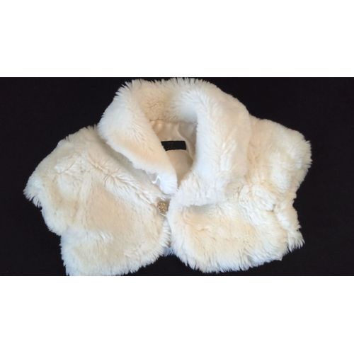 Gilet / Cardigan Façon Fourrure Court Blanc Bébé Fille Taille 12/18 Mois Idée Cadeau