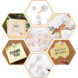 100 Pièces Punaise Transparente,Murale Punaises Tableau Liège Épingles