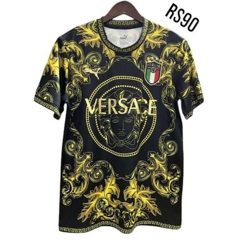 Maillot De Foot Italie Versace Pre Match Édition Spécial Noir Doree (Expedition Sous 30 Jours) Produit Neuf Taille L