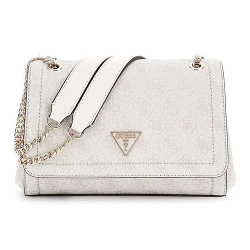 GUESS Sac à épaule bandoulière beige pour femme - Noelle Girlfriend Satchel Bone Logo 308877