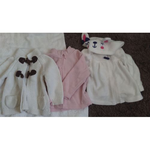 Lot De 3 Gilets Chaud Bébé Fille Taille 12 Mois