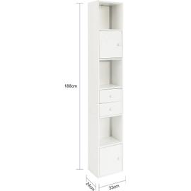 SoBuy FBT106-W Support Imprimante Roulant Bureau Mobile Caisson Meuble de  Rangement Bureau avec tiroir et porte Blanc