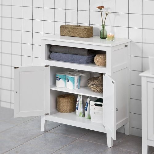 Sobuy Frg204-W Meuble Bas De Salle De Bain Armoire Toilette Buffet Commode ? Blanc