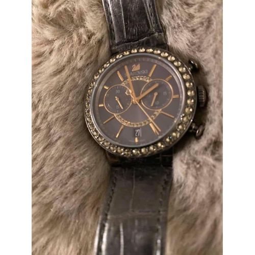 Montre Swarovski Marron  Dorée Strass 