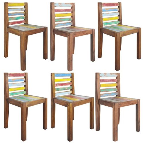 Chaises À Manger Lot De 6 Bois De Récupération Solide