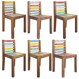 Chaises À Manger Lot De 6 Bois De Récupération Solide