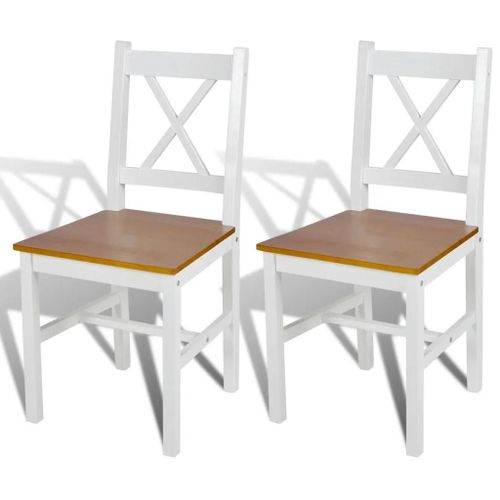 Chaises À Manger Lot De 2 Blanc Bois De Pin