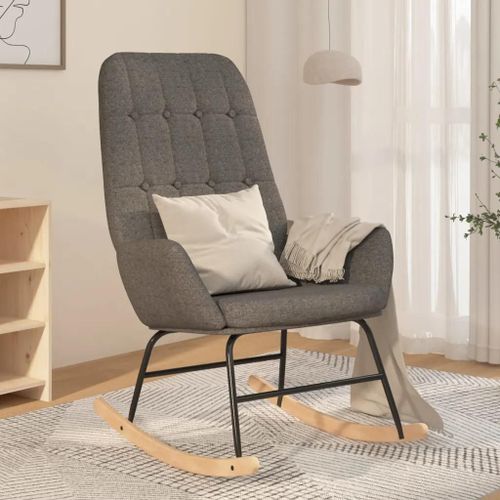 Chaise À Bascule Gris Clair Tissu