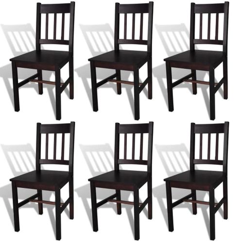 Chaises À Manger Lot De 6 Marron Foncé Pinède