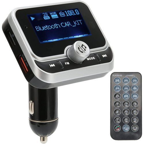 Ytseazn-Transmetteur Fm Bluetooth Pour Voiture,Adaptateur Radio Fm Bluetooth Sans Fil Avec Écran 1,8 Pouces,Chargeur De Voiture 2 Ports Usb,Kit De Lecteur De Musique Pour Voiture