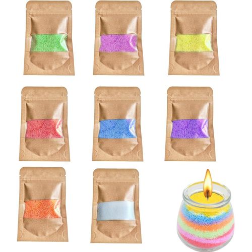 Ytseazn-Granulés De Cire De Bougie,8 Pcs Sable Pour Bougie Parfumée,Sable De Paraffine Pour Bougies,Cire De Bougie Pour Couler,Sable Pour La Fabrication De Bougies Diy(240g,8 Couleurs)