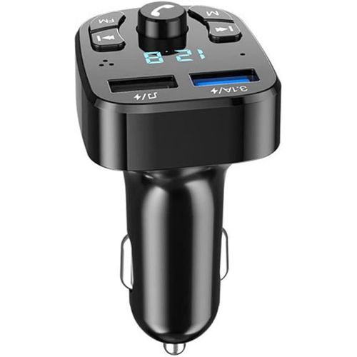 Ytseazn-Transmetteur Fm Bluetooth,Lecteur Mp3 De Voiture,Transmetteur Fm Sans Fil,Double Port Usb,Chargeur De Voiture,Prise En Charge Des Appels Mains Libres,Clé Usb,Affichage De La Tension