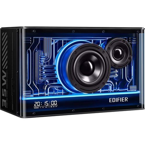 ytseazn-Qd35 Système De Haut-Parleurs Bluetooth Compact Avec Effets Lumineux Rgb,Bluetooth V5.3 Et Deux Ports De Chargement Ultra-Rapides. Certifié Hi-Res Audio(Black)