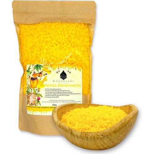 ytseazn-Woodflame Pastilles De Cire D'Abeille,Naturellement Bio,200G,Parfait Pour La Fabrication De Bougies,Les Lingettes De Cire D'Abeille,Les Cosmétiques Et Le Polissage Du Bois,Emballage Durable