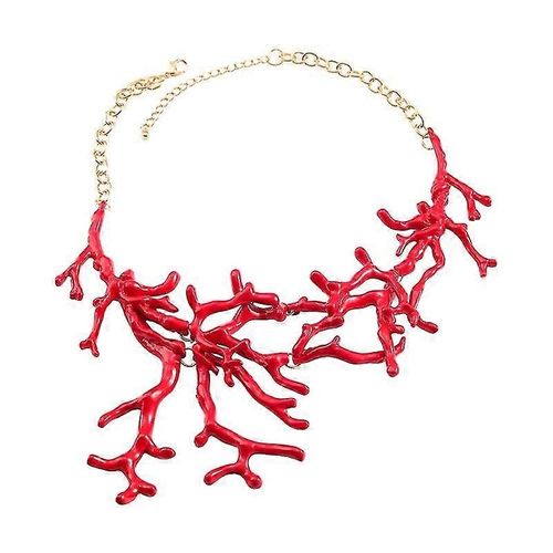 Tendance De La Mode Niche Corail Rouge Pendentif Clavicule Chaîne Tempérament Collier