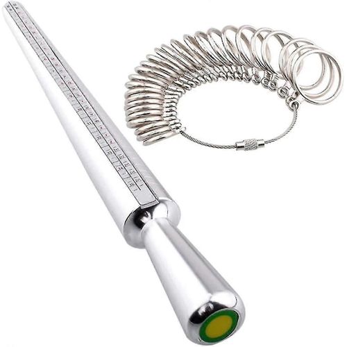 Outil de mesure Ring Sizer, 4 Tailles Ring Measurement Stick Mandrin métallique amp; Finger Sizing Measuring Tool Set
