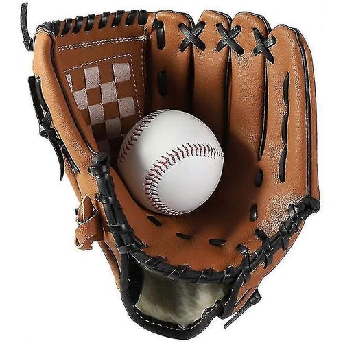 Gants De Baseball, Enfants Adolescents Jeunes Cuir Durable Softball Baseball Lanceur De Baseball Mitt Pour Garçons Filles Main Gauche -Marron