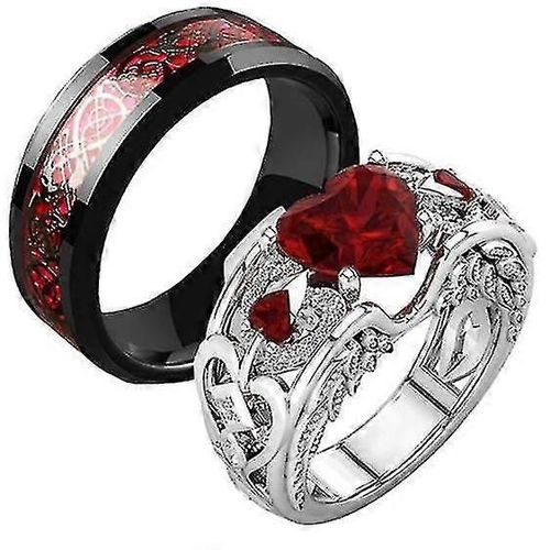 Bagues Assorties Pour Couples Bagues De Couple Ensemble Bagues De C?ur Assorties Bagues De Promesse Bagues