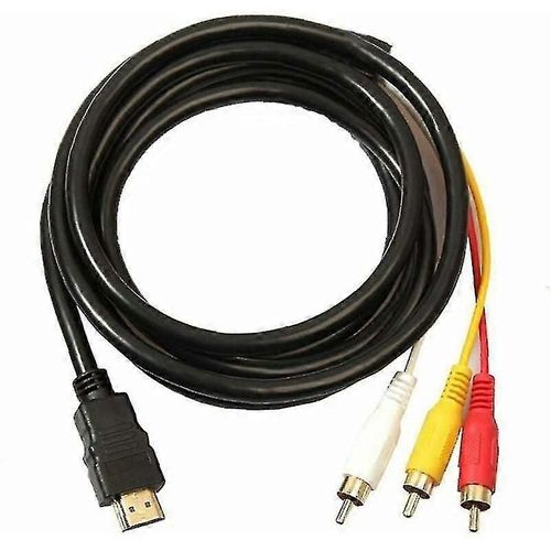 HDMI RCA 3 Câble HDMI vers RCA Convertisseur Adaptateur Câble HDMI Transmetteur de Transmission Unidirectionnelle Cordon 1.5m RCA