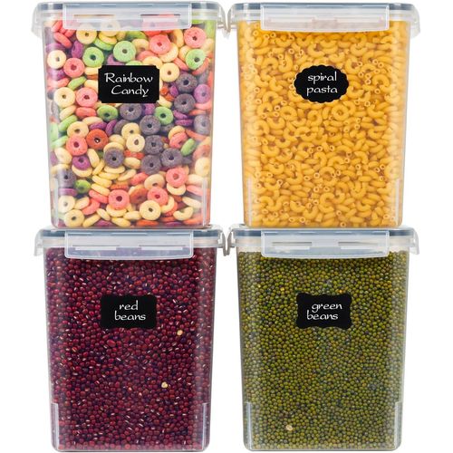 Lbgwp60-5,2l Boite Rangement Cuisine Lot De 4, Boîte Hermetiques Alimentaires En Plastique Sans Bpa, Organ Ur De Cuisine Pour Farine Sucre Cereales Pâtes, Boite De Conservation Alimentaire