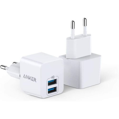 Mondodigitale-Powerport Mini Lot De 2 Chargeurs Muraux Double Usb Ultra Compacts 2,5 A De Puissance Compatible Avec Iphone Xs/Xs Max/Xr/X/8/7/6/Plus, Ipad Pro/Air 2/Mini 4, Galaxy, Etc.