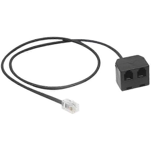 Adaptateur RJ9 durable Cordon répartiteur double 2 femelle à 1 mâle RJ9 4P4C Câble d¿extension noir Câble d¿extension pour téléphone