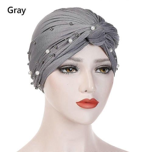 Perles Femmes Turban Chapeau Stretch Chute de Cheveux Couverture Musulman Hijab Chapeau Indien Tête Foulard Tête