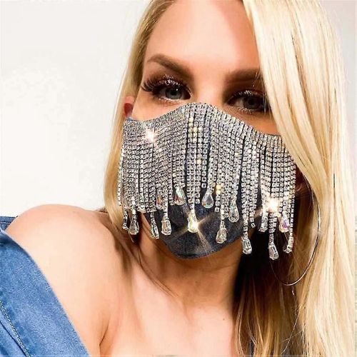 Masques Faciaux En Cristal Glands Noirs Masque En Strass Masques Masqués Pour Femmes Et Filles