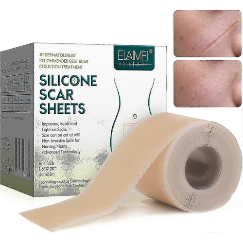 Plâtres En Silicone Pour Cicatrices, Films Cicatriciels En Silicone Pour Chirurgies, Césarienne, Chéloïdes, Brûlures, Ruban Cicatriciel En Silicone-4cm * 3m
