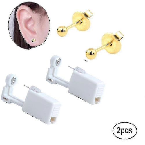 2 Pack Ear Piercing Gun Earring Jetable Ear Stud Gun Sterile No Pain Ear Piercing Gun