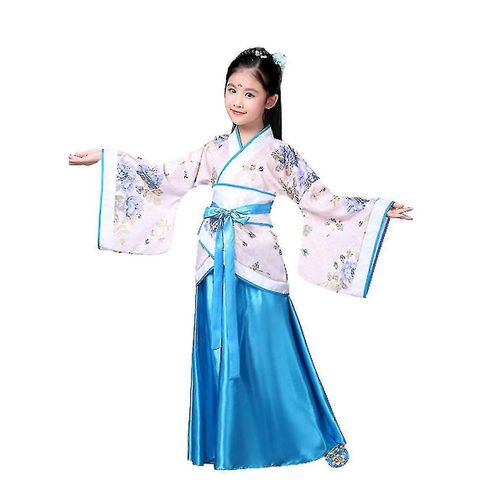 Costume Hanfu Chinois Ancien Pour Filles De 110 Cm Pour Les Performances Et La Musique Traditionnelle-Dwdz