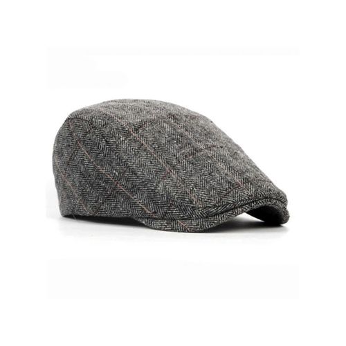 Béret Automne Hiver Hommes Casquette Bérets Laine Avancé Casquette Plate Vintage Casquette À Rayures