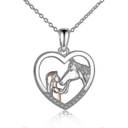 Ssdlv Fille Et Cheval Collier Pour Filles Argent Sterling Cheval Bijoux Cheval Cadeaux Pour Femmes 18 »
