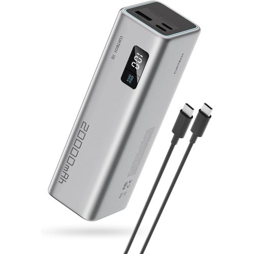 Mondodigitale-65w Batterie Externe 20000mah Fast Charging Power Bank Affichage Numérique Chargeur Portable Usb C Input & Output Compatible Avec Iphone 16 15 Samsung S23 Ultra Ipad Tablet Steam Caméra